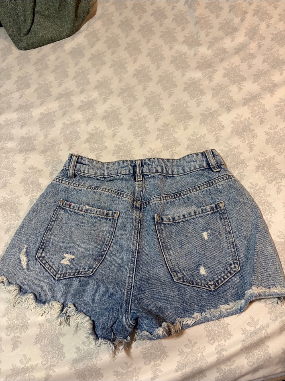 Garage Light Blue Distressed High-Rise Jean Shorts - Picture 2 of 3